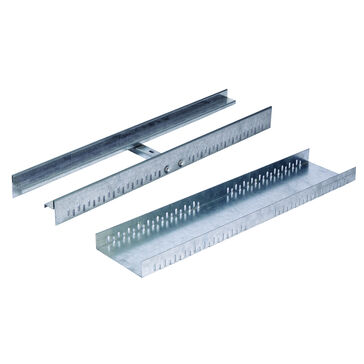 ACO FreeDeck Galvanised Steel Adjustable Length Shallow Drainage Channel - 600mm x 140mm x 55mm - 77mm