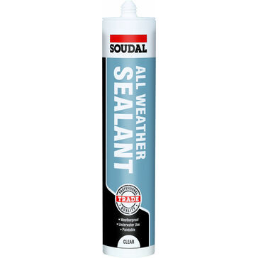 Soudal All Weather Sealant Clear 310ml cartridge- Box of 12 (116727)