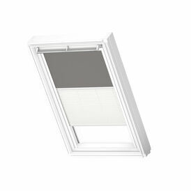 VELUX DFD 0705SWL 'White Line' Duo Blackout Blind - Grey