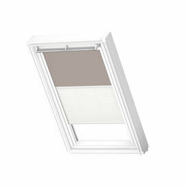 VELUX DFD 4580SWL 'White Line' Duo Blackout Blind - Light Taupe