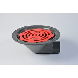 ACO 90° Screw Aluminium Roof Drainage Outlet (Flat Grate)