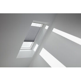 VELUX Manual Translucent Pleated 'White Line' Heritage Window Blind - Dark Grey