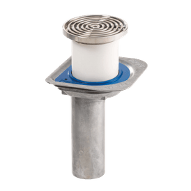 Harmer Aluminium Mini Balcony Drain Outlet With Adjustable Round Throat Grate &amp; Bezel