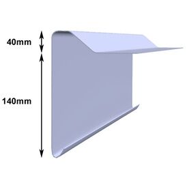 Half B230 Raised Edge Trim 1.5m - Grey