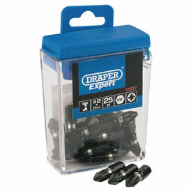 Draper 25Pc PZ2 x 25mm Impact S.Dr Bit (Pack of 25)