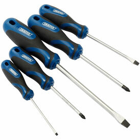 Draper Soft Grip Screwdriver Set 3 x Plain Slot 2 x PZ Type (Pack of 5)