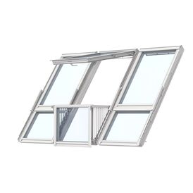 VELUX GDL SK0W323 White Painted Triple Glazed Cabrio Triple Roof Balcony System (Includes Tile Flashing)