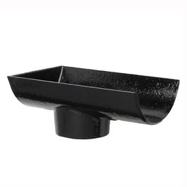 Hargreaves Premier Cast Iron Half Round Internal Drop End - Gloss Black