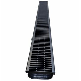 DekDrain Vela A15 Channel Drain With Plastic Grating – Black (1m x 121mm)