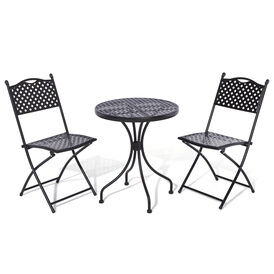 Rowlinson Havana Lattice Bistro Set - Black