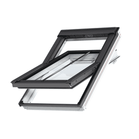 VELUX GGL UK04 S15P01 Manual Conservation Centre Pivot Roof Window with Glazing Bar - White/Black - Plain Tile - 134cm - 98cm