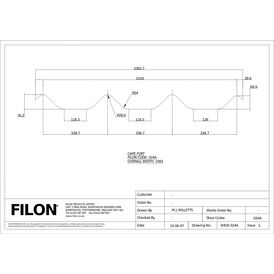 Filon single skin sheeting Cape Fort Grade 300 OP24E Opaque Grey 15 x 2000mm