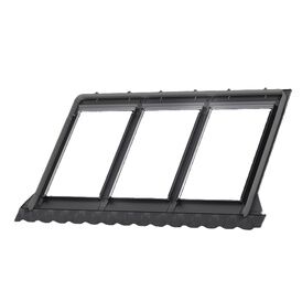 VELUX EKJ CK06 4031E3 Tile Pro+ Flash Recessed, Triple Intregrated Side-by-side 100mm, Pine, 55cm x 118cm