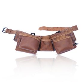Leathercraft Brown Oil Tan Double Combi Tool Pouch With Belt