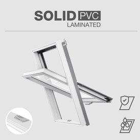Plastic Double-Glazed RoofLITE+ SOLID PVC Laminated Roof Window