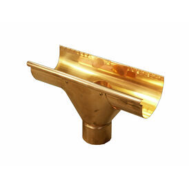 Coppa Gutta Copper Large Half Round Running Outlet - 80 ø Swiss Outlet - 300mm section with outlet fitted