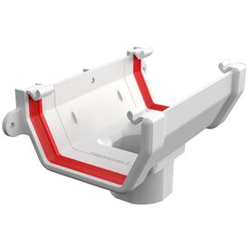 Freeflow 114mm uPVC Square Gutter Running Outlet
