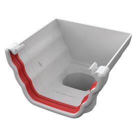 Freeflow 135mm uPVC Ogee Gutter Stopend Outlet