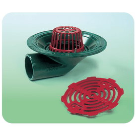 Caroflow 50mm 90 Degree Threaded Flat Roof Outlet (Dome Grate)