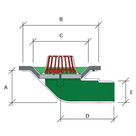 Caroflow 75mm 90 Degree Spigot Flat Roof Drainage Outlet (Dome Grate)