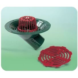 Caroflow 100mm 45 Degree Threaded Flat Roof Drainage Outlet (Dome Grate)