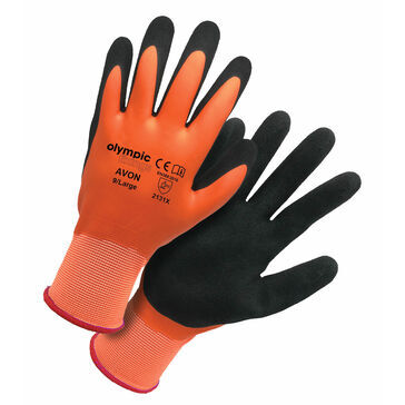 Olympic Fixings Avon Multipurpose Waterproof Smooth Latex Orange & Black Glove