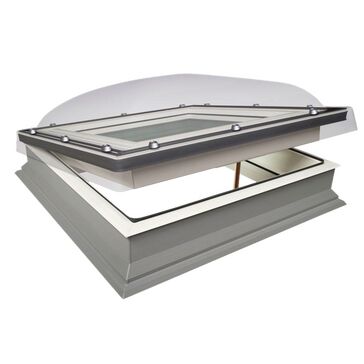 FAKRO DMC-C P2 Double Glazed Domed Manual Flat Roof Window - 90cm x 90cm