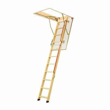 Fakro LWL Extra Folding Wooden Loft Ladder and Hatch with Support Mechanism - 280cm