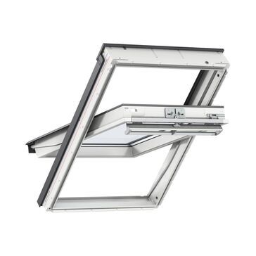 VELUX GGU UK10 0066 White Maintenance-Free Centre Pivot Window - 134cm x 160cm