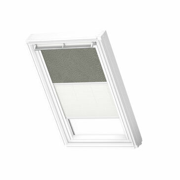 VELUX DFD 4575SWL 'White Line' Duo Blackout Blind - Dusty Green