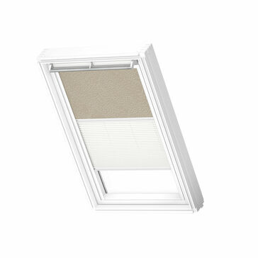 VELUX DFD 4579SWL 'White Line' Duo Blackout Blind - Natural