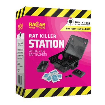 RACAN Force Paste Rat Killer Station With 6 x 10g Sachets