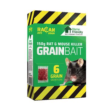 RACAN Dife Grain Rat and Mouse Killer Grain Bait 6 x 25g Sachets