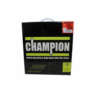 Champion Electro Galvanised Smooth Shank Nails - 90mm x 3.1mm (1100 Nails & 1 Fuel Cell)