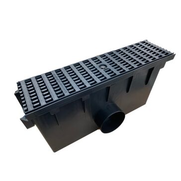 DekDrain B125 Silt Box with PVC Grating B125 Grid Black