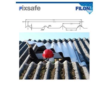Filon Fixsafe Trafford Tile - Tubular Purlin Kit (To Suit Maximum 50mm Diameter Tube) CEDR24E SAA CLASS 1 - 1094mm x 3050mm