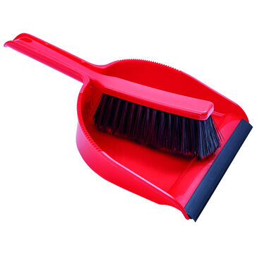 Red Dustpan And Soft Brush Set