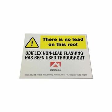 Ubbink 'No Lead' Sign
