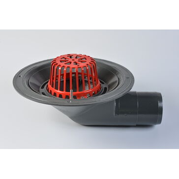 ACO HP 90° Spigot Aluminium Roof Outlet with Dome Grate