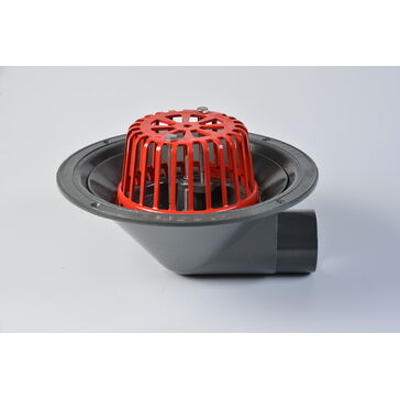 ACO HP 90° Screw Aluminium Roof Outlet with Dome Grate
