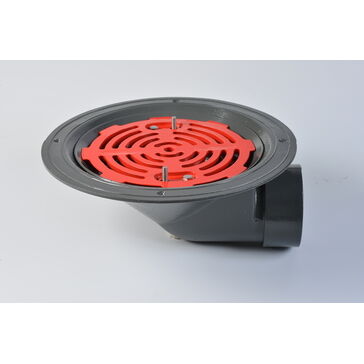 ACO HP 90° Screw Aluminium Roof Outlet with Flat Grate