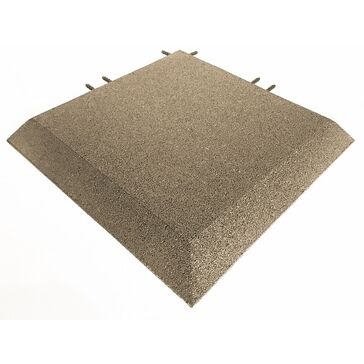 Castleflex Rubber Edge Corner Ramp (Sand) - 500mm x 500mm x 30mm