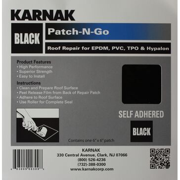 Karnak Patch-N-Go Self Adhesive Patch Repair for EPDM - Black
