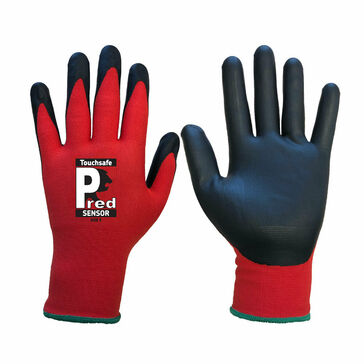 Touchsafe Pred SENSOR Red Nylon Gloves (PPU)