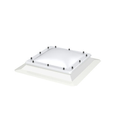 VELUX Vented 2 Layer Polycarbonate Flat Roof Dome/Window - 90cm x 60cm (Includes Base Unit &amp; Top Cover - 15cm Upstand)