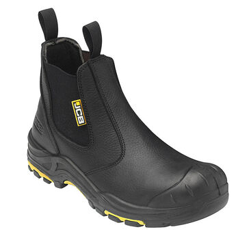 JCB Dealer Waterproof Black Full Grain Safety Boots S3 HRO SRC