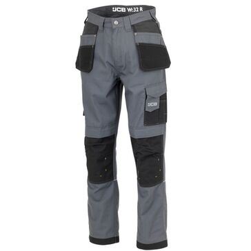 JCB Trade Plus Grey/Black Rip Stop Trousers - Regular