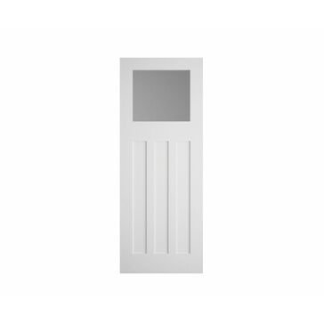 Shaker Edwardian 4 Panel White Primed Glazed Door