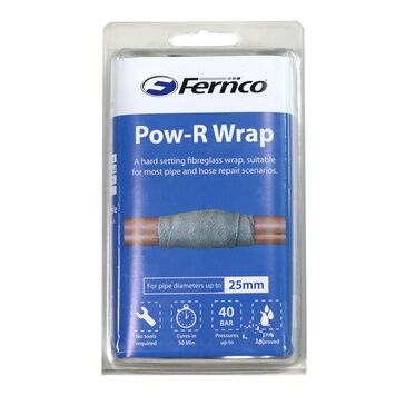 Fernco Pow-r Fibreglass Pipe & Hose Repair Wrap - 1219mm x 25mm