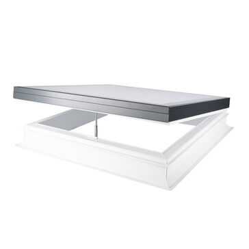 Coxdome Lumiglaze Flat Glass With 160mm UPVC Vertical Upstand Electric Hinge Ventilation (Double Glazing)